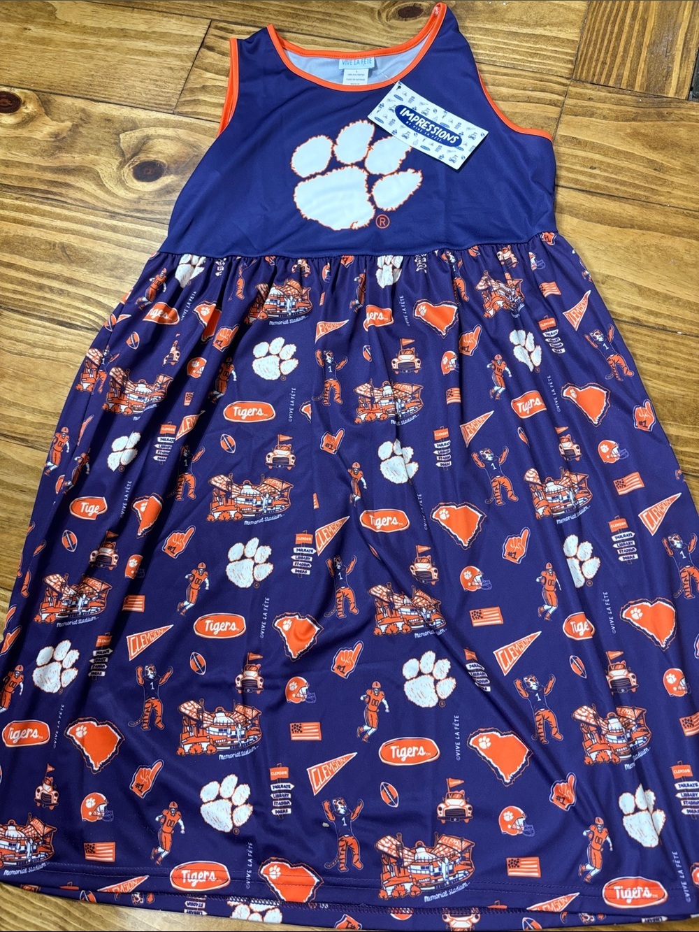 NWT Vive La Fete Clemson Tigers Tank Dress Girls Size Large